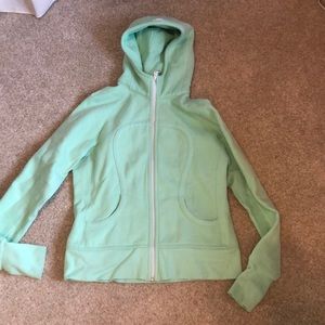Lu Lu lemon green scuba sweatshirt.